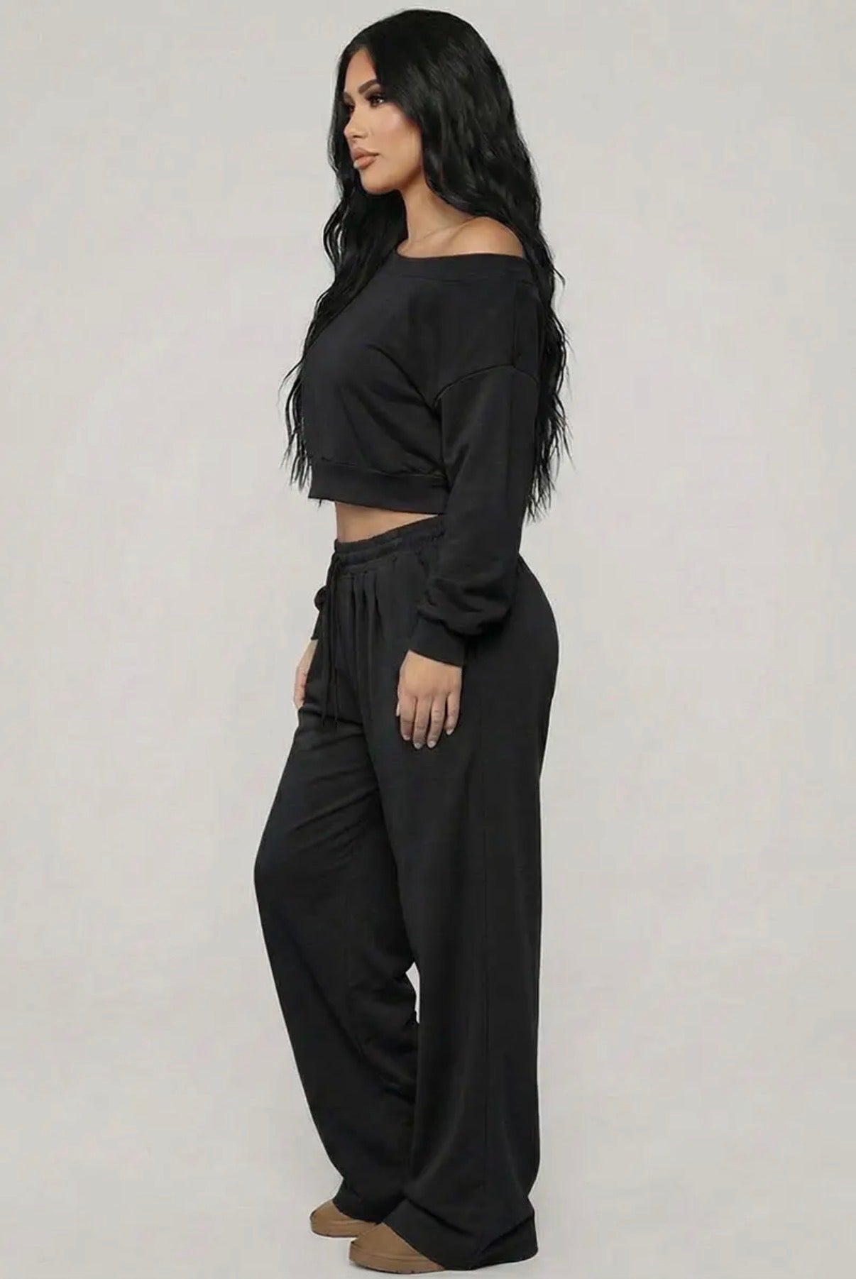 Navy Blue Off-Shoulder Lounge