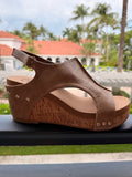 Studded Cork Platform Wedge Sandal — Taupe